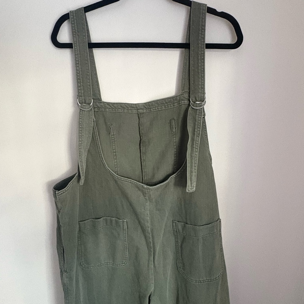 Aerie Olive Green Cotton Overalls Size L - Picture 10 of 16